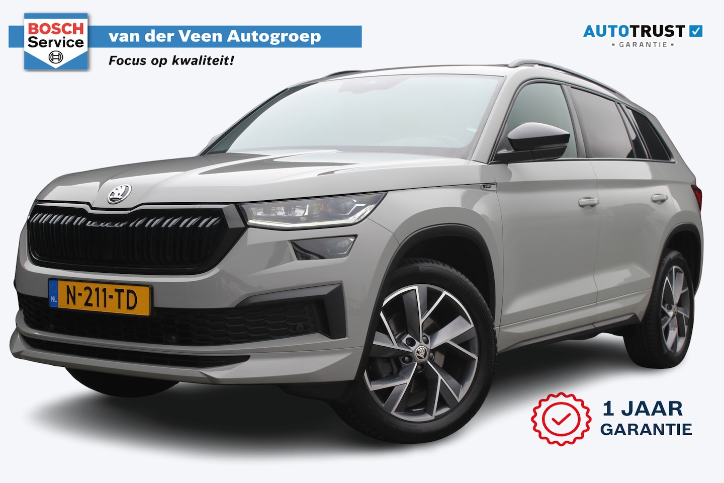 Skoda Kodiaq - 1.5 TSI Sportline Business 7p. | Incl. 12 maanden garantie | Pano | Adaptive cruise | Zwar - AutoWereld.nl