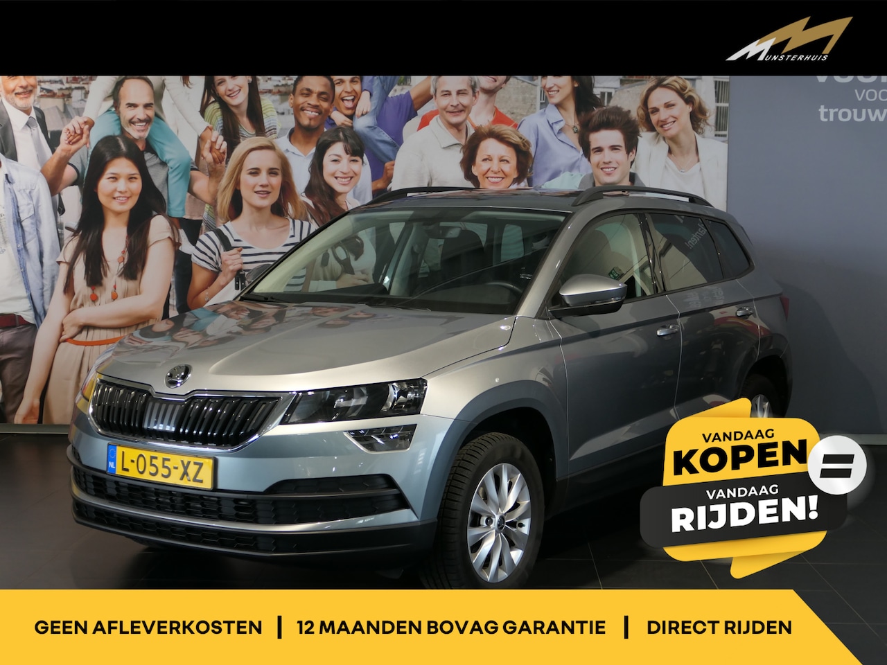 Skoda Karoq - 1.0 TSI Business Edition - Occasion Lease vanaf €554 p/m - Uitklapbare trekhaak - Sensor a - AutoWereld.nl