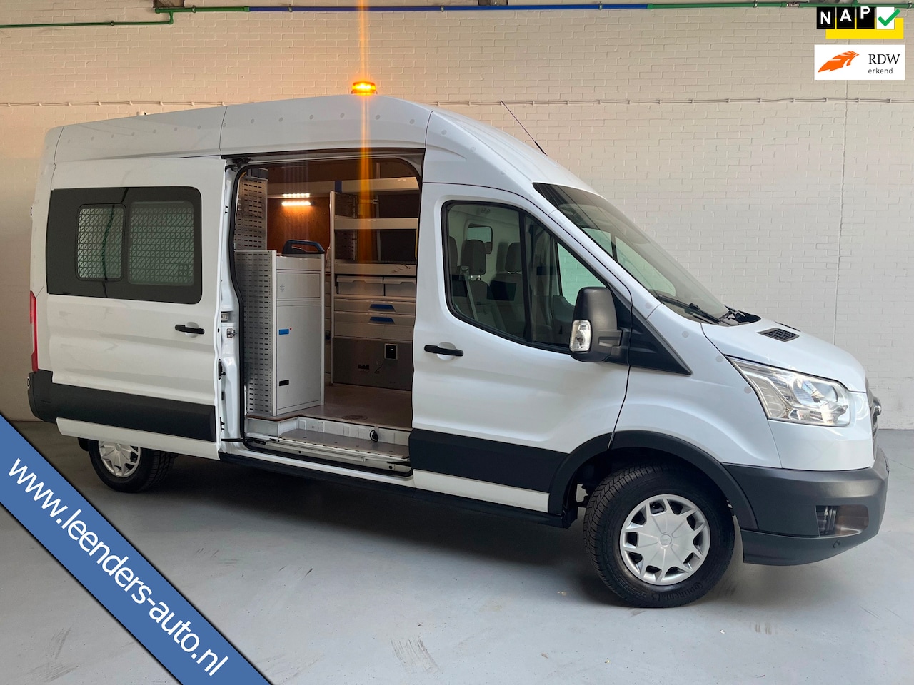 Ford Transit - Servicewagen 2.0 TDCI 130pk euro6 L3H3 Trend Sortimo Inrichting Victron v230 Standkachel T - AutoWereld.nl