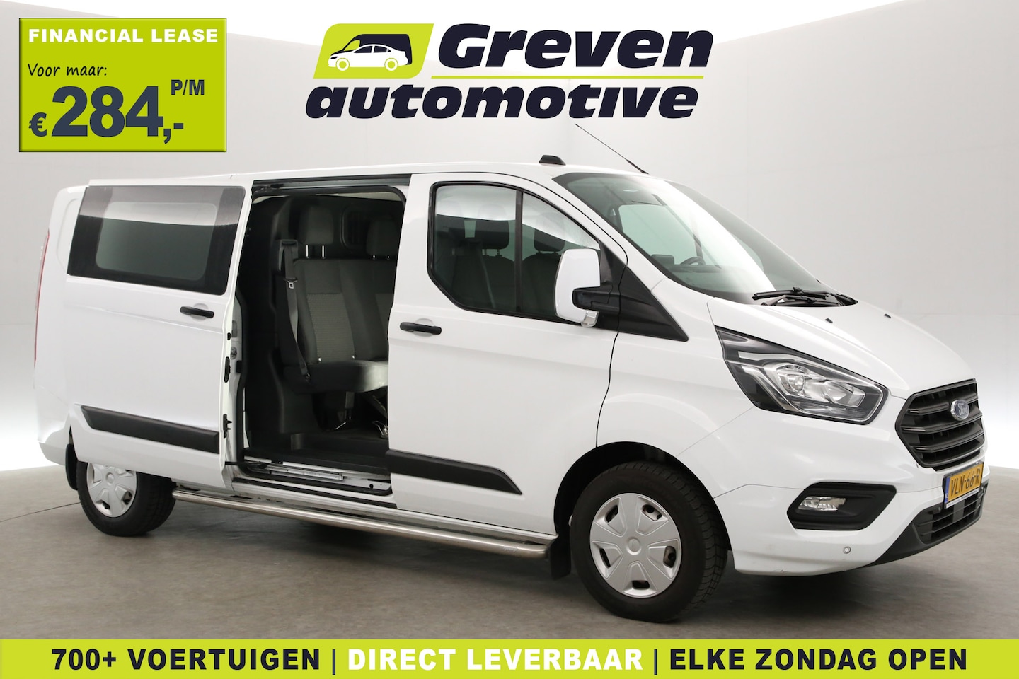 Ford Transit Custom - 2.0 TDCI L2H1 | DC | 6 Zits | Airco | Cruise | Carplay | Trekhaak | Navi | Parkeersens. - AutoWereld.nl