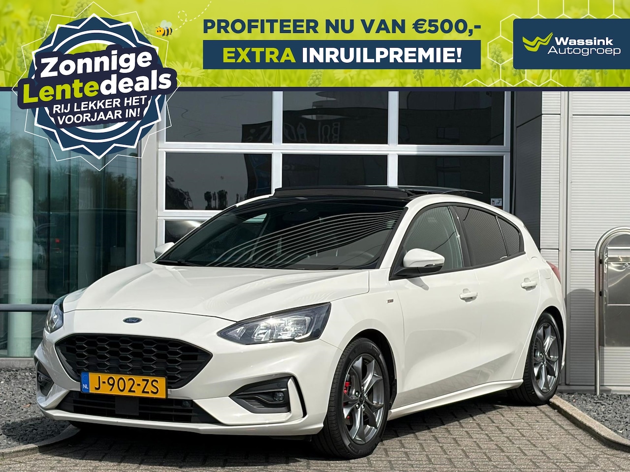 Ford Focus - 1.0 EcoBoost Hybrid 155pk ST Line X Business I NL Auto Trekhaak 1100KG I Schuif/kanteldak - AutoWereld.nl