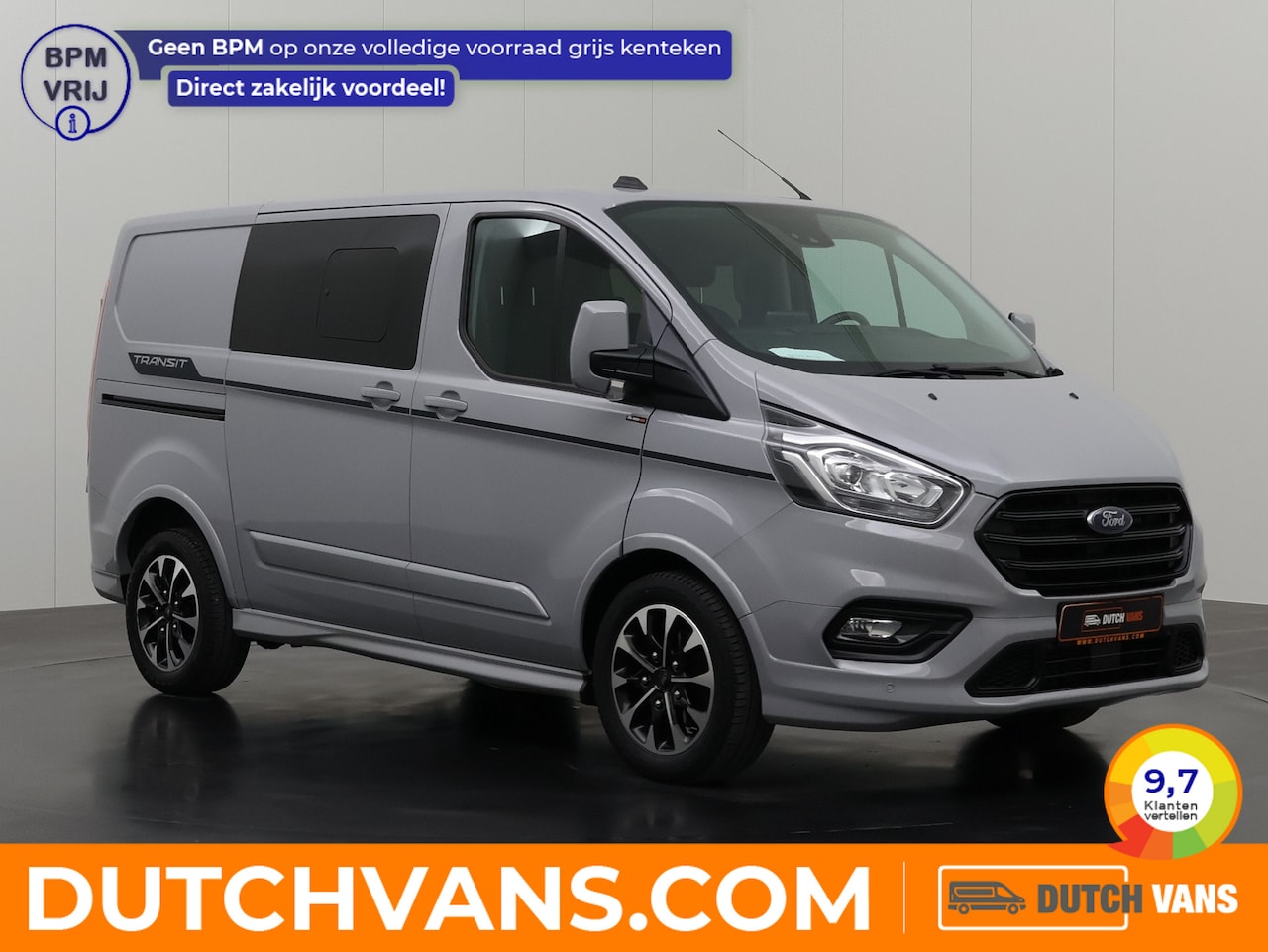Ford Transit Custom - 2.0TDCi 170PK Automaat Dubbele Cabine Sport | 2xSchuifdeur | Multimedia | Camera | Trekhaa - AutoWereld.nl