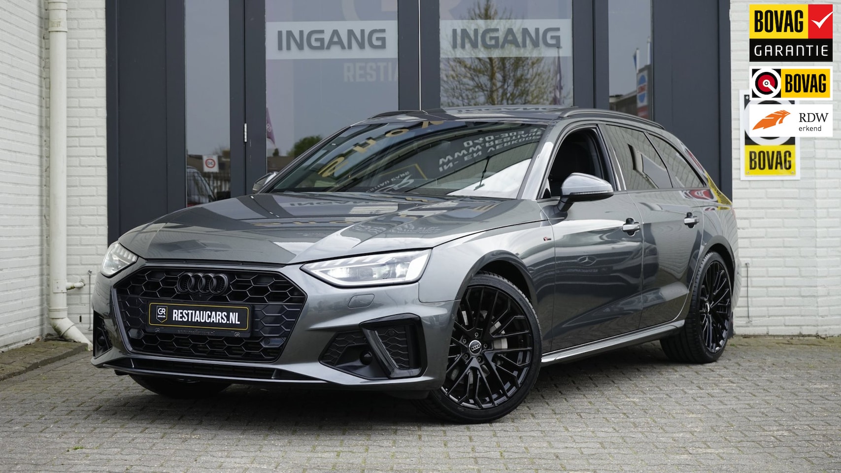 Audi A4 Avant - 40 TFSI 3x S-Line BLACK OPTIK AUTOMAAT-360 CAMERA-ACC-BANG OLUFSEN-HEADUP-KEYLESS-LEDER-MA - AutoWereld.nl