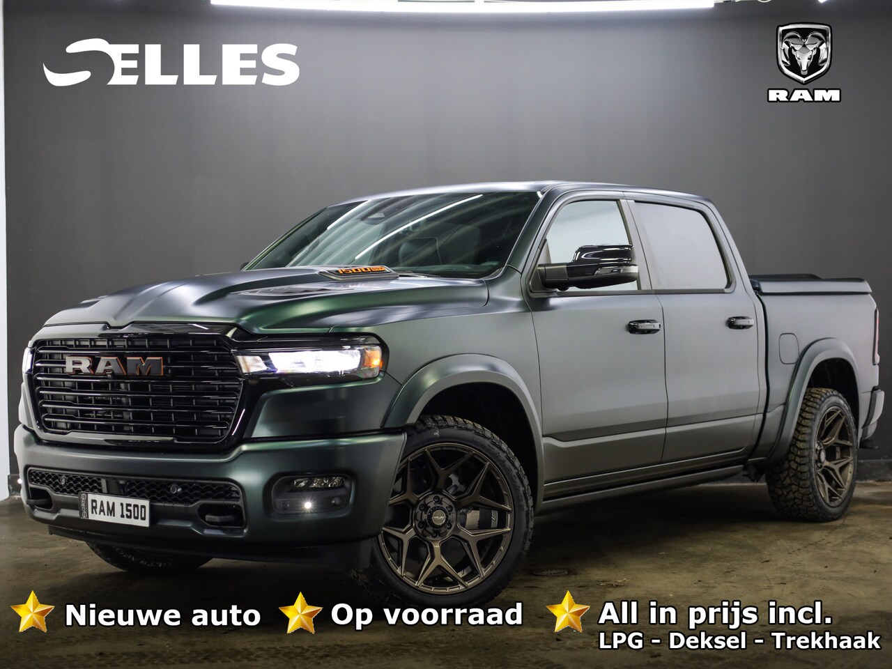 Dodge Ram 1500 - 2025 3.0L HURRICANE LARAMIE Night Premium | BPM VRIJ | NIEUW | Panoramadak | Luchtvering - AutoWereld.nl