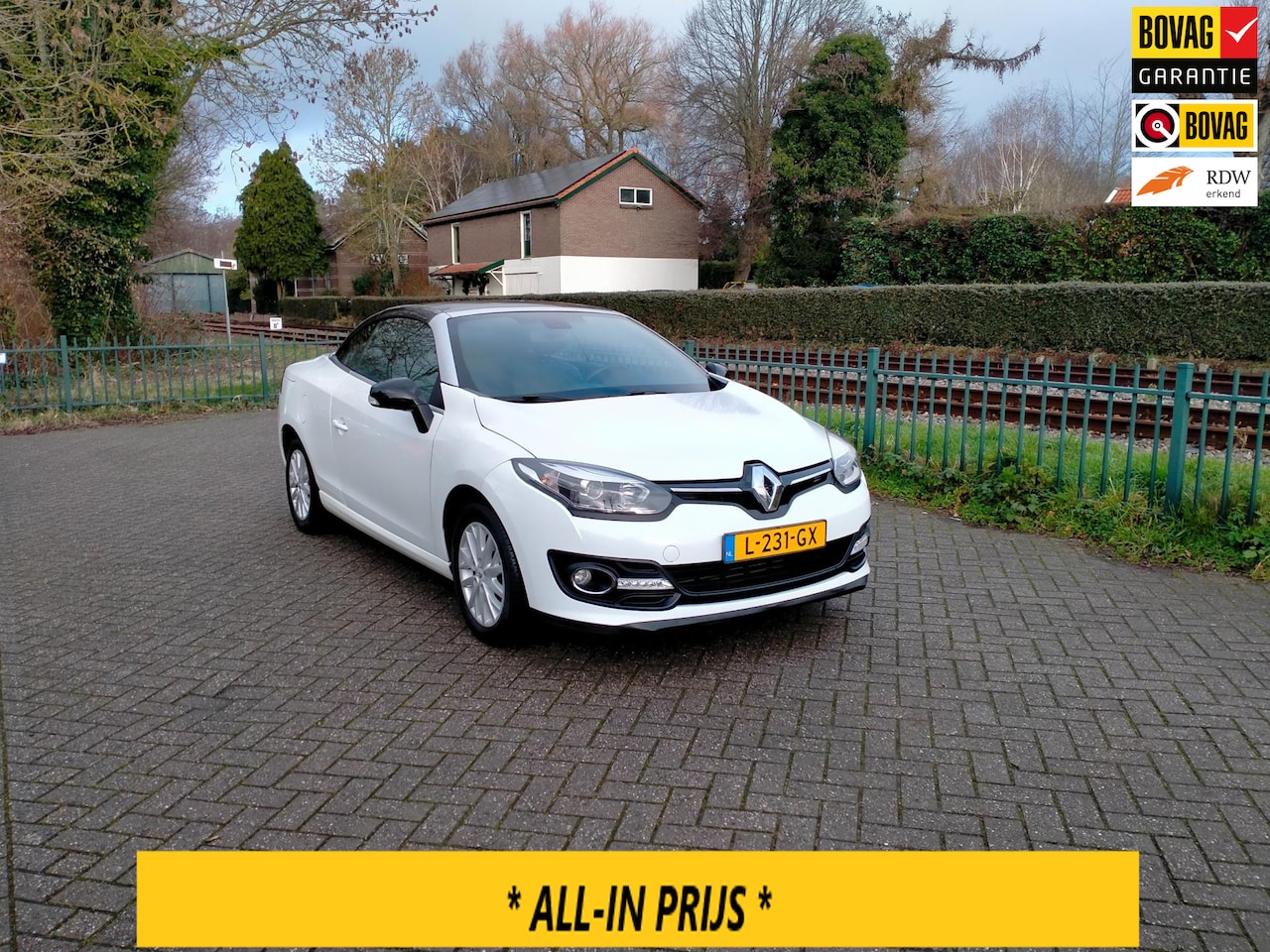 Renault Mégane coupé cabriolet - 1.2 TCe Privilège parelmoer wit airco lage km ALLINPRIJS - AutoWereld.nl