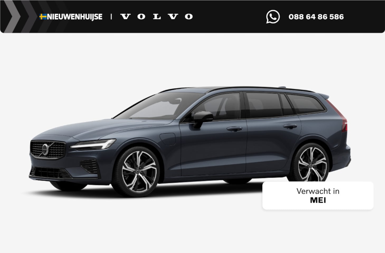 Volvo V60 - 2.0 T6 Plug-in hybrid AWD Ultra Dark | Panoramadak | Head Up Display | Donker Glas | Sport - AutoWereld.nl