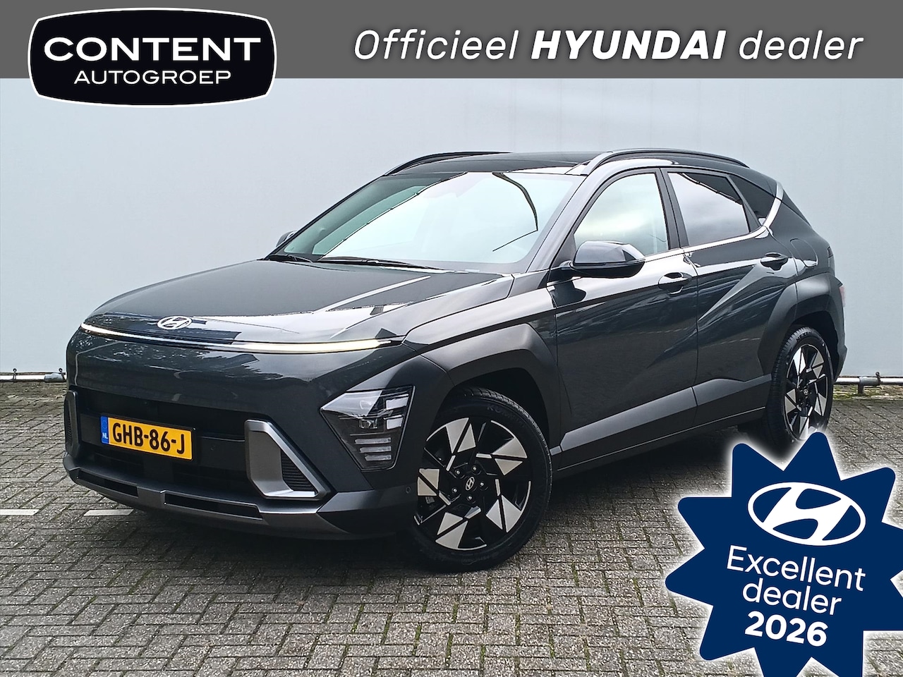 Hyundai Kona - 1.6 HEV 141pk DCT Premium Sky | Navi | Cruise | Pano - AutoWereld.nl