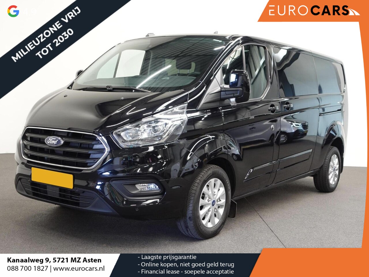Ford Transit Custom - 300 2.0 TDCI L2H1 Dubbele Cabine Automaat Navi Airco 2 Schuifdeuren Trekhaak Parkeersensor - AutoWereld.nl