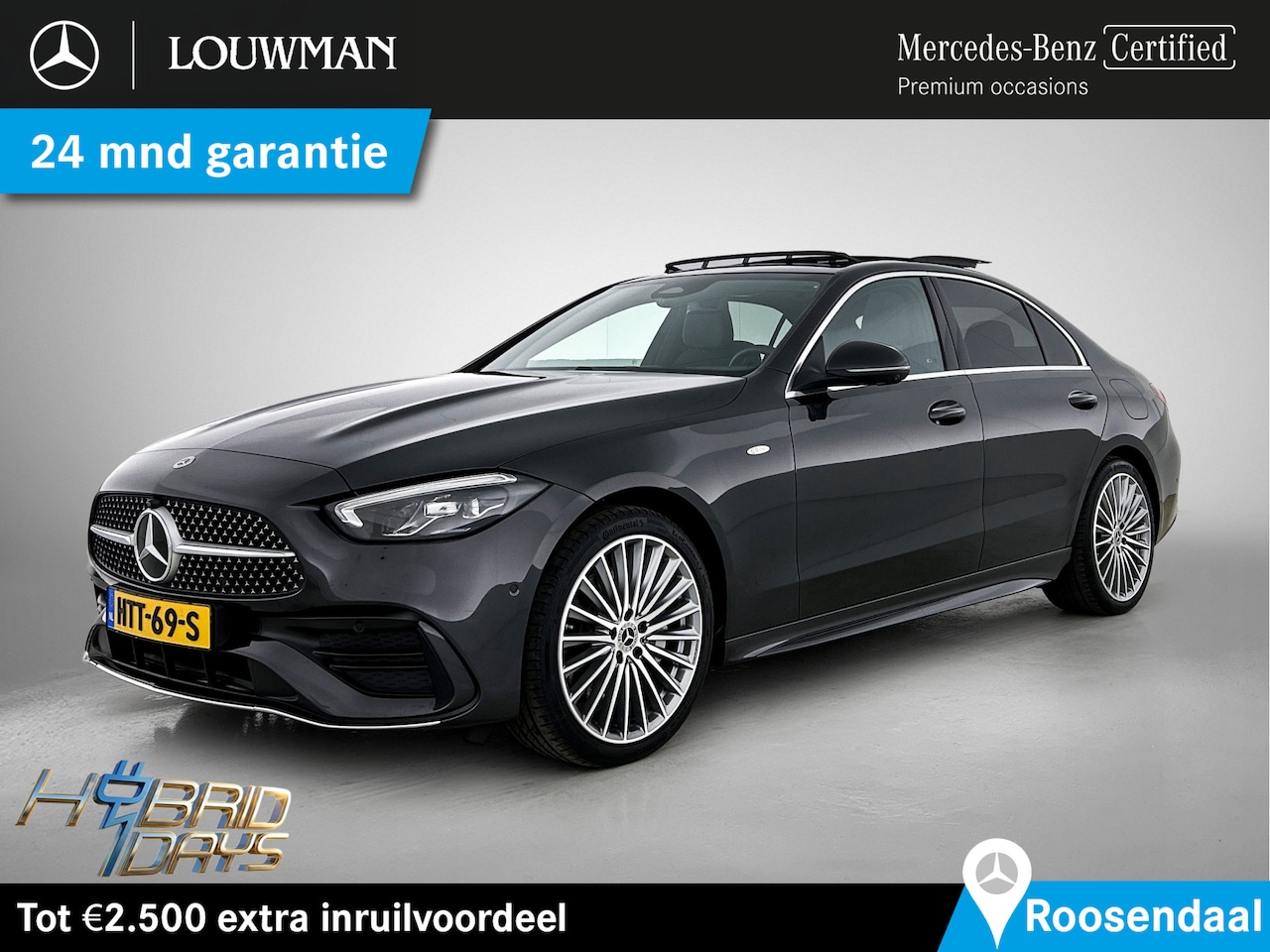 Mercedes-Benz C-klasse - 300 e Business Solution AMG | Panoramadak | Alarm | 360 gr Camera | Car Play | Sfeerverlic - AutoWereld.nl
