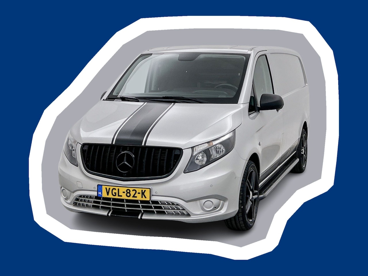 Mercedes-Benz Vito - 111 CDI Lang Navigatie Trekhaak Lichtmetaal Camera Striping Betimmering Sidebars - AutoWereld.nl