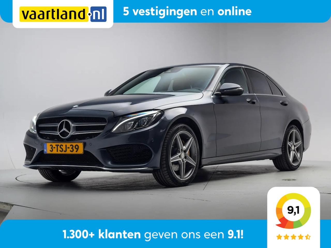 Mercedes-Benz C-klasse - 180 AMG Line Aut. [ LED Camera Leder Navi Stoelverwarming ] - AutoWereld.nl