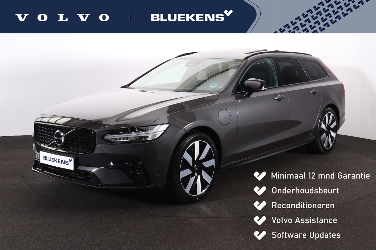 Volvo V90 - T6 Recharge AWD Plus Dark - Panorama/schuifdak - IntelliSafe Assist & Surround - 360º Came - AutoWereld.nl