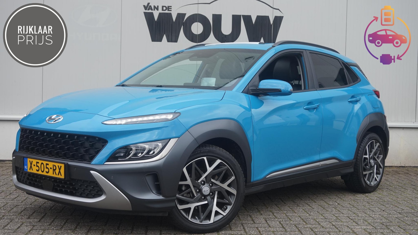 Hyundai Kona - 1.6 HYBRID Premium Automaat Schuif-Kanteldak Stoelverstelling | Leder | HUD | Navigatie 10 - AutoWereld.nl