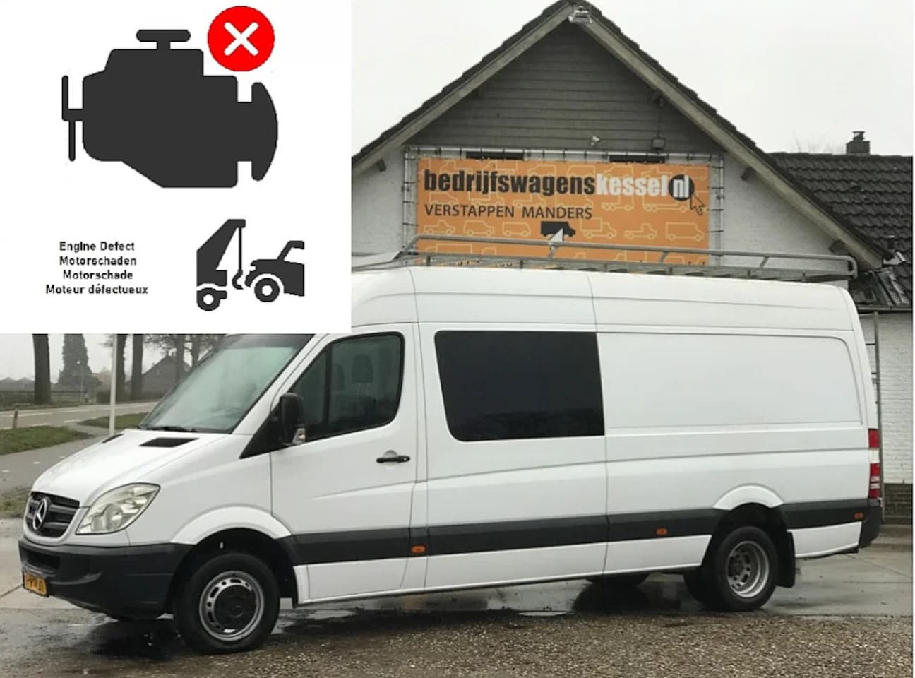 Mercedes-Benz Sprinter - 515 CDI L3H2 DC dubbele cabine motorschade maxi - AutoWereld.nl
