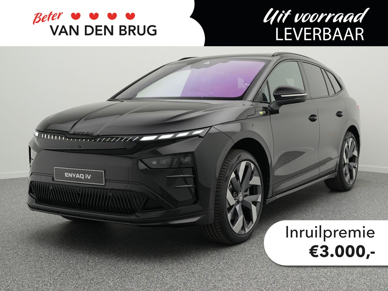 Skoda Enyaq iV - RS Elektromotor 250 kW / 340 PK SUV Elektrische aa panoramisch schuif/kanteldak | Winterpa - AutoWereld.nl