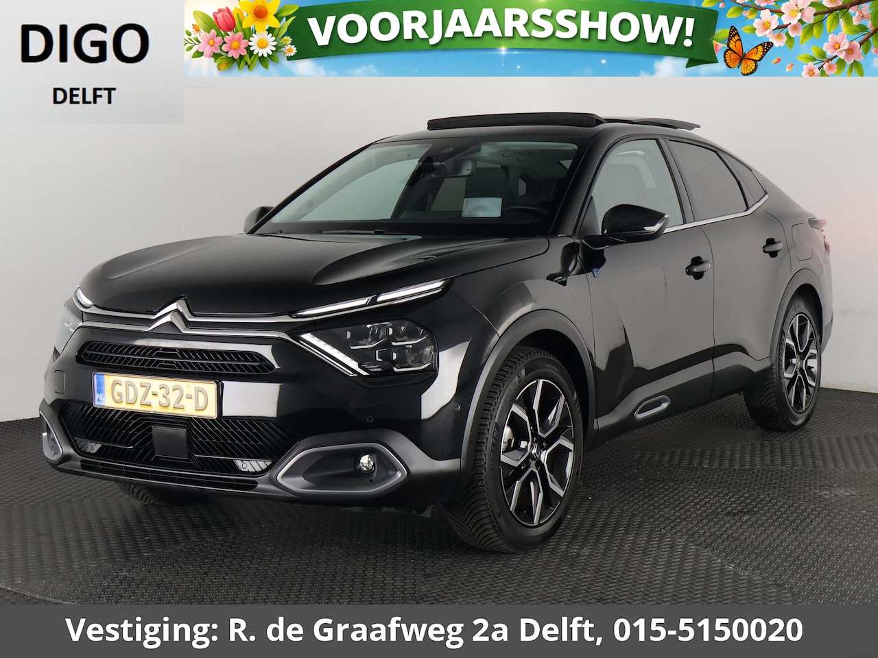 Citroën Ë-C4 X - Max 54 kWh LONG RANGE | 97% SOH | Schuif-/Kanteldak | Navigatie | Leder | Camera | - AutoWereld.nl
