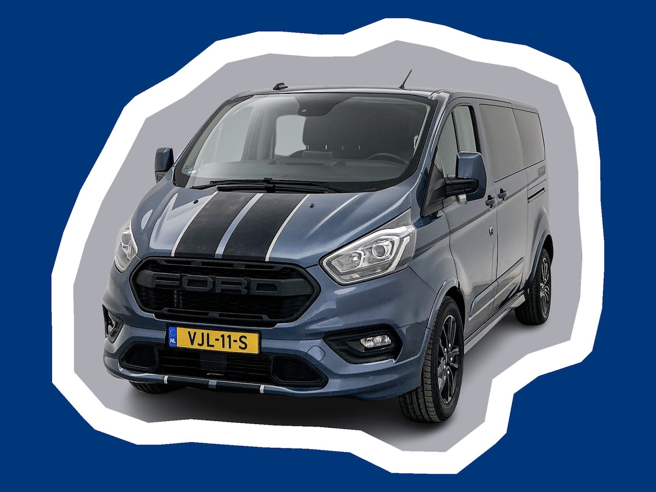 Ford Transit Custom - 320 2.0 TDCI L2H1 Sport 185pk DC Schuifdeur L+R Navigatie Trekhaak Stoelverwarming Dubbele - AutoWereld.nl
