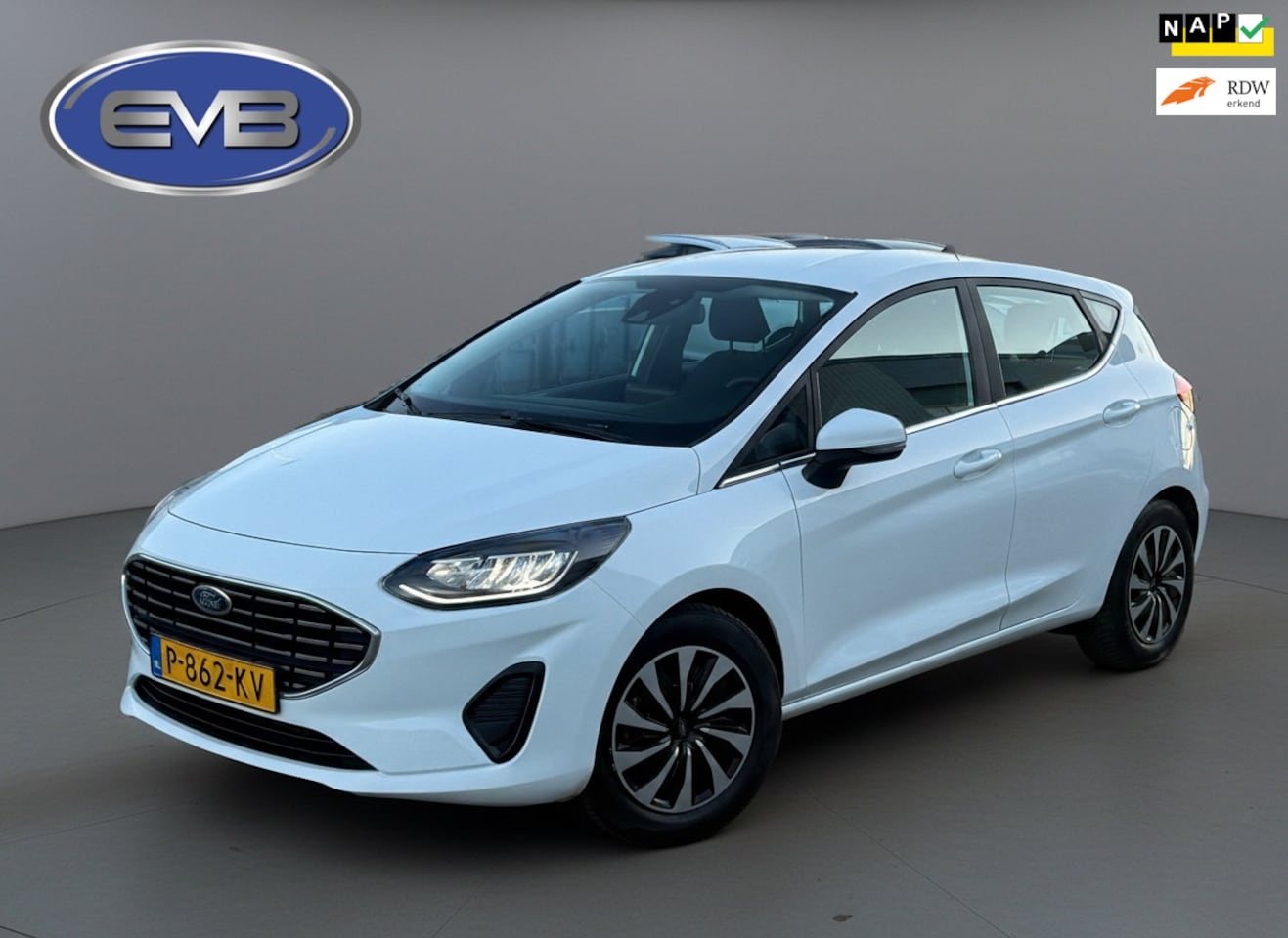 Ford Fiesta - 1.0 EcoBoost Hybrid Titanium 1.0 EcoBoost 125 pk Hybrid Titanium, achteruitrijcamera, airco, NL auto met nap - AutoWereld.nl