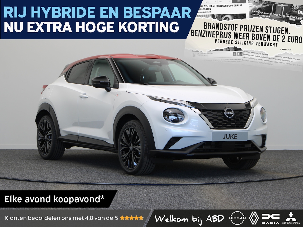 Nissan Juke - Red-line Edition Hybrid 143 | 19" zwarte lichtmetalen velgen | 7" TFT kleurendisplay | Ach - AutoWereld.nl