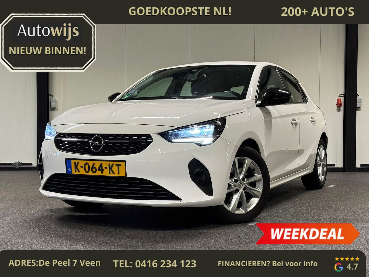 Opel Corsa - 1.2 Elegance|LED|CARPLAY|D-RIEM VV|GROOT SCHERM|KEYLESS| - AutoWereld.nl