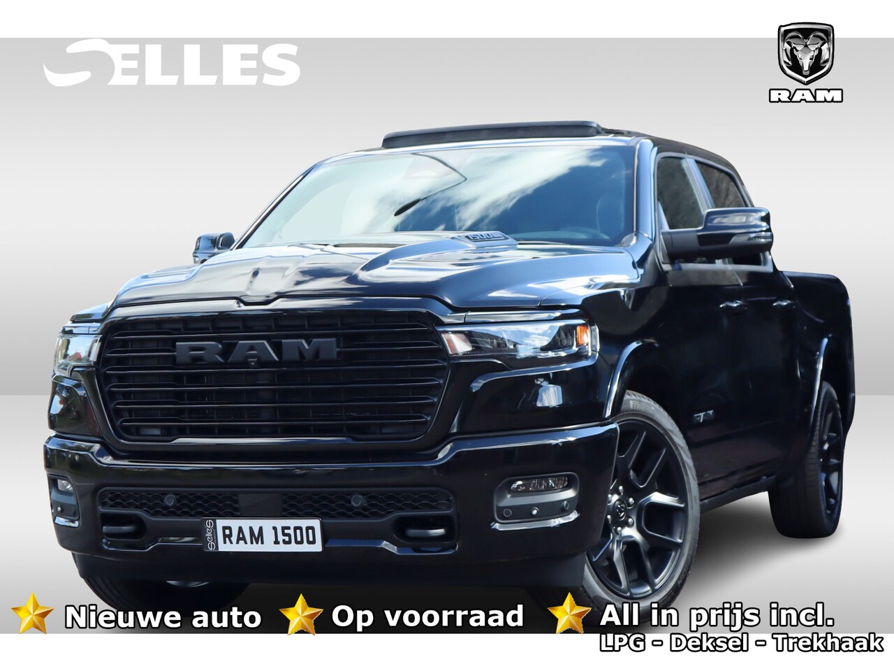 Dodge Ram 1500 - 2025 3.0L HURRICANE LARAMIE Night Premium | BPM VRIJ | NIEUW  | LPG in of onderbouw | Deks - AutoWereld.nl