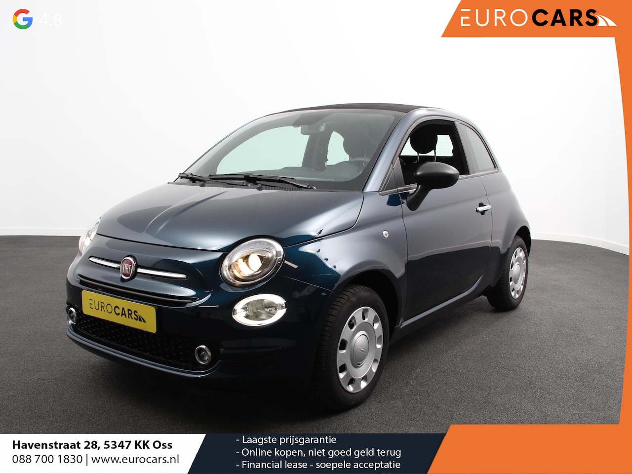 Fiat 500 C - 1.0 Hybrid Vita Cabrio Airco LED Parkeersensoren achter Cruise control Radio Apple Carplay - AutoWereld.nl
