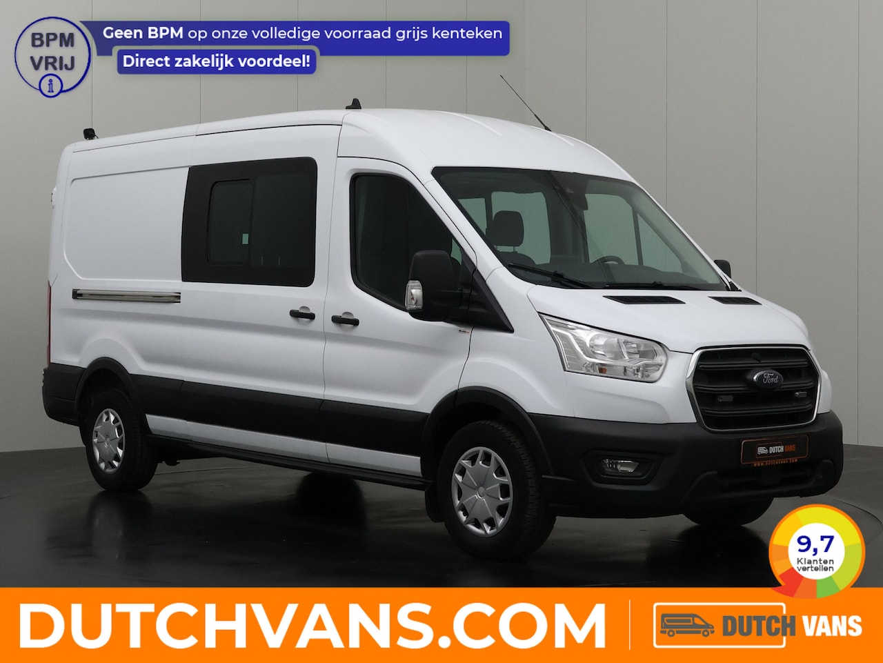 Ford Transit - 2.0TDCi 130PK L3H2 Dubbele Cabine | 7-Persoons | Navigatie | Camera | Airco | Cruise - AutoWereld.nl