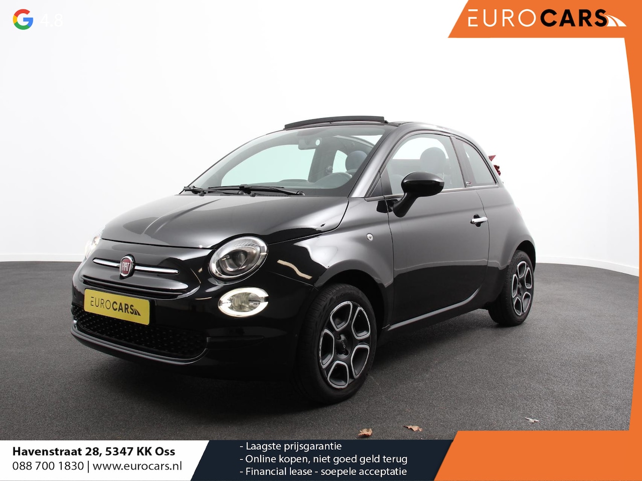 Fiat 500 C - 1.0 Hybrid Club Cabrio Airco LED Parkeersensoren achter Cruise control Radio Apple Carplay - AutoWereld.nl