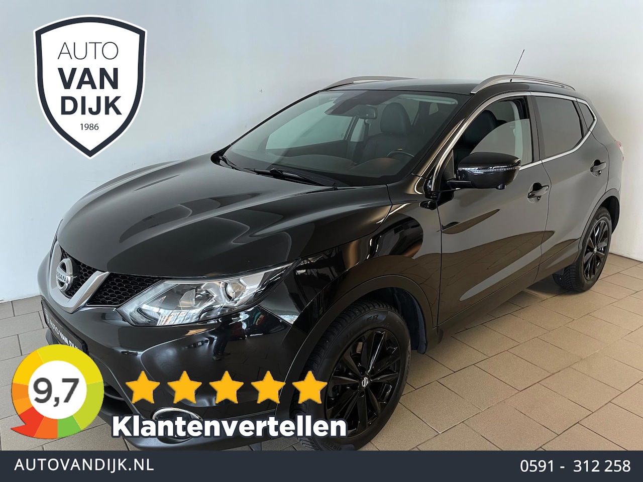 Nissan Qashqai - 1.2 Business Edition AUTOMAAT AIRCO CLIMA NAVI CRUISE PANO LEER STOELVERW 360 CAM NIEUWSTA - AutoWereld.nl