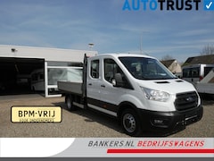 Ford Transit - 2.0 TDCI 170PK, L3, Pickup, Dubbel cabine, Airco, Dubbel lucht, Trekhaak 3.500 KG, Laadbak