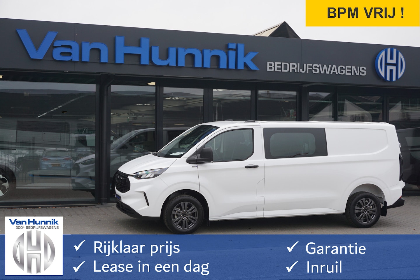 Ford Transit Custom - 320L 150PK Trend Dubbel Cabine BPM VRIJ!! 13" Sync4 Apple CP/Android A. Cam, LED 17" LM!! - AutoWereld.nl