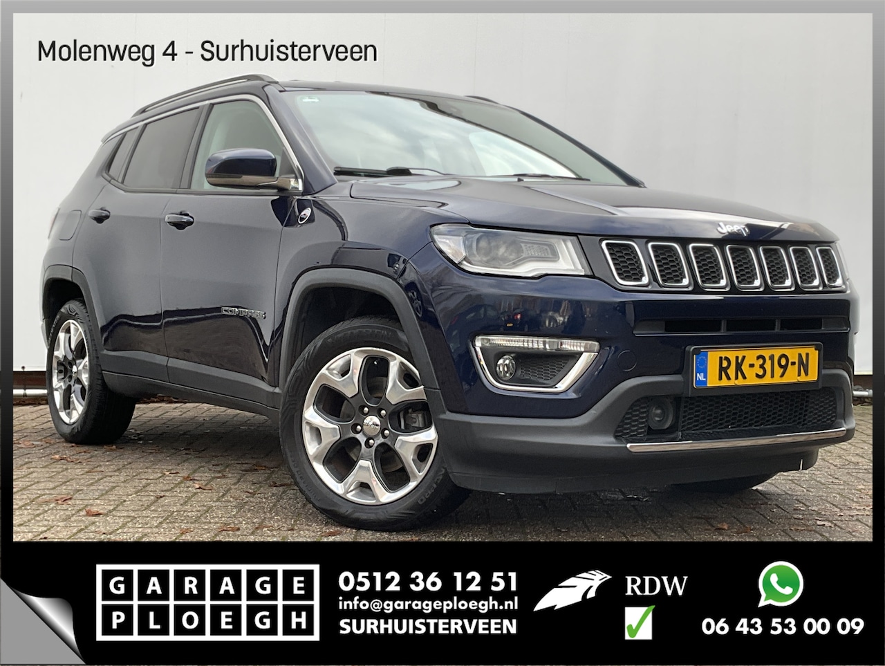 Jeep Compass - 1.4 170PK Automaat 4x4 Beats-Audio Nav/Cruise Keyless Hoogzitter Voll.Onderhouden! - AutoWereld.nl
