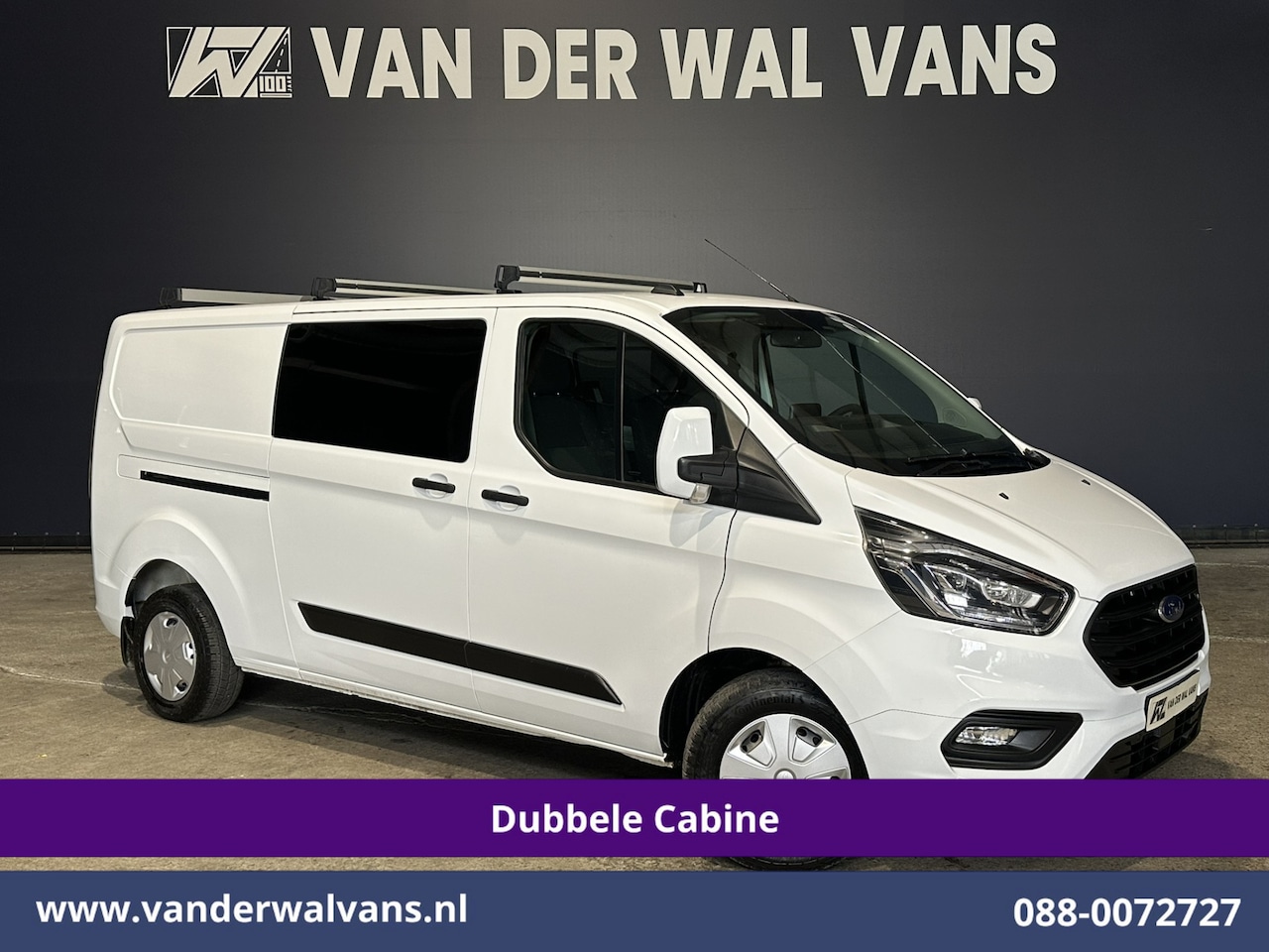 Ford Transit Custom - 2.0 TDCI 131pk L2H1 Dubbele Cabine Euro6 Airco | 5-Zits | Navigatie | Cruisecontrol | LED - AutoWereld.nl
