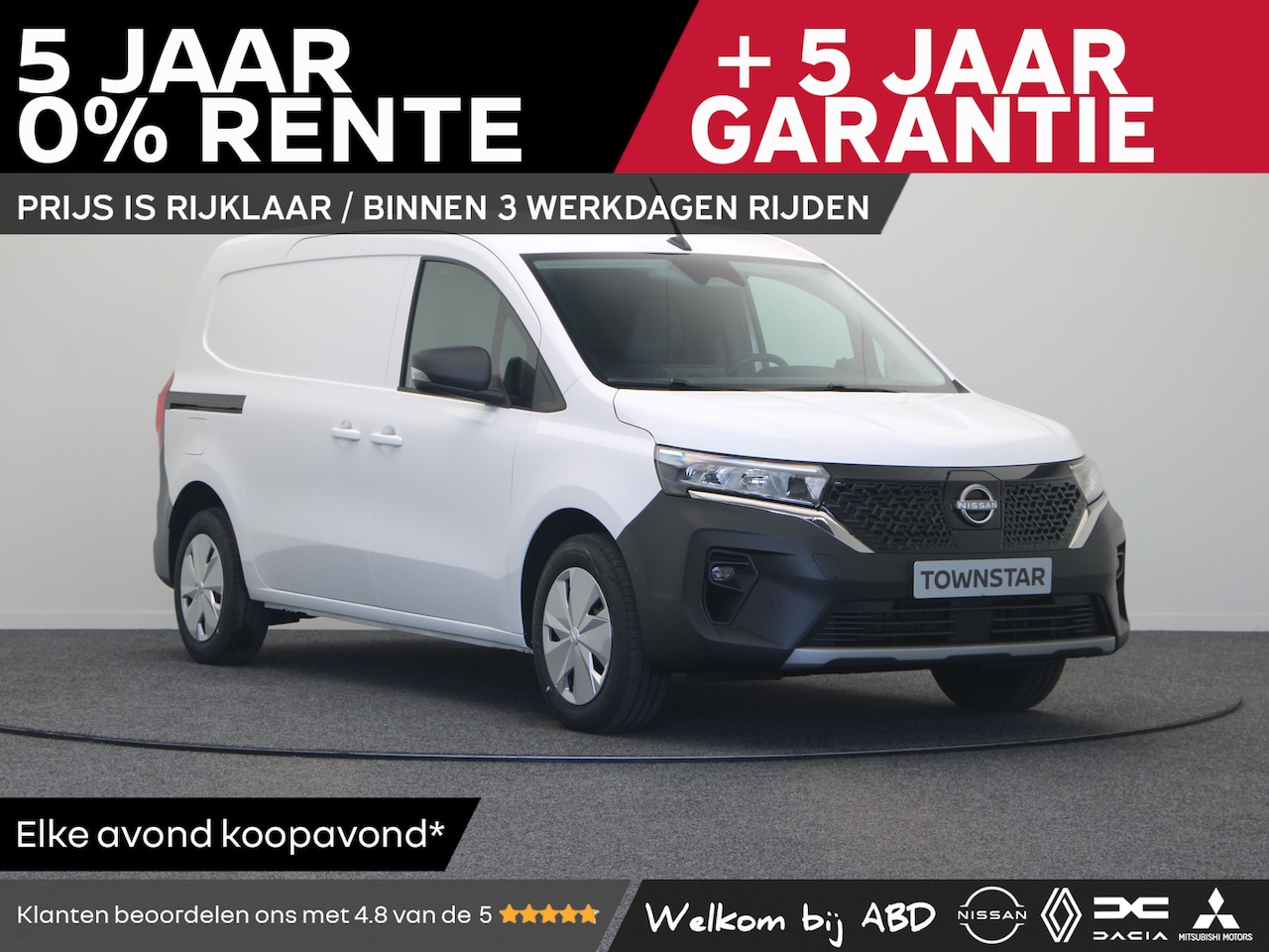 Nissan Townstar - Gesloten Bestel L2H1 EV 121 1AT N-Connecta + Tweede schuifdeur | Financiering 0% | 7500,- - AutoWereld.nl