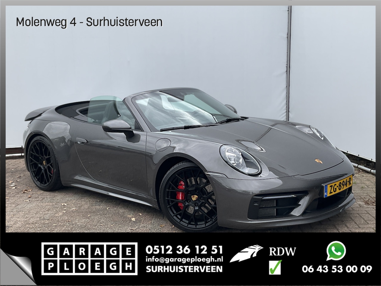 Porsche 911 Cabrio - 3.0 Carrera 4 S Sportchrono+ 14-weg orig.NL Agaatgrijs perfecte configuratie - AutoWereld.nl