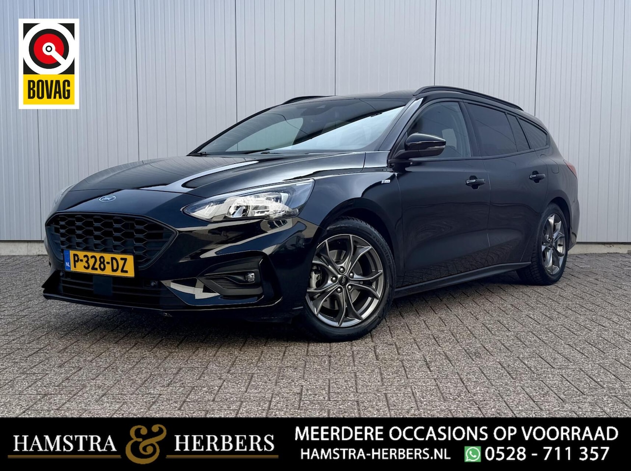 Ford Focus Wagon - 1.0 EcoBoost Hybrid ST Line X 1.0 EcoBoost Hybrid ST-line X zwart - AutoWereld.nl