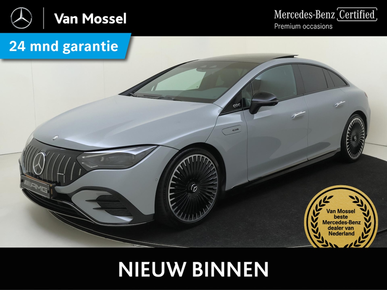 Mercedes-Benz EQE - AMG 53 4MATIC+ 90 kWh / Panoramadak/ 21 inch/ HYPERSCREEN/ Burmester/ Carbon int. - AutoWereld.nl