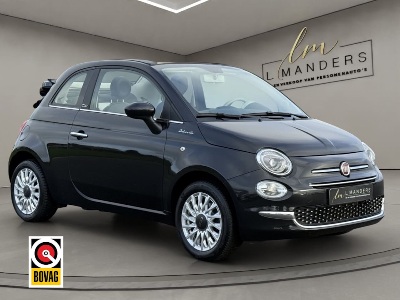 Fiat 500 C - 1.0 Hybrid Dolcevita 2022 ZWART | Cabriolet | Leder | Airco - AutoWereld.nl