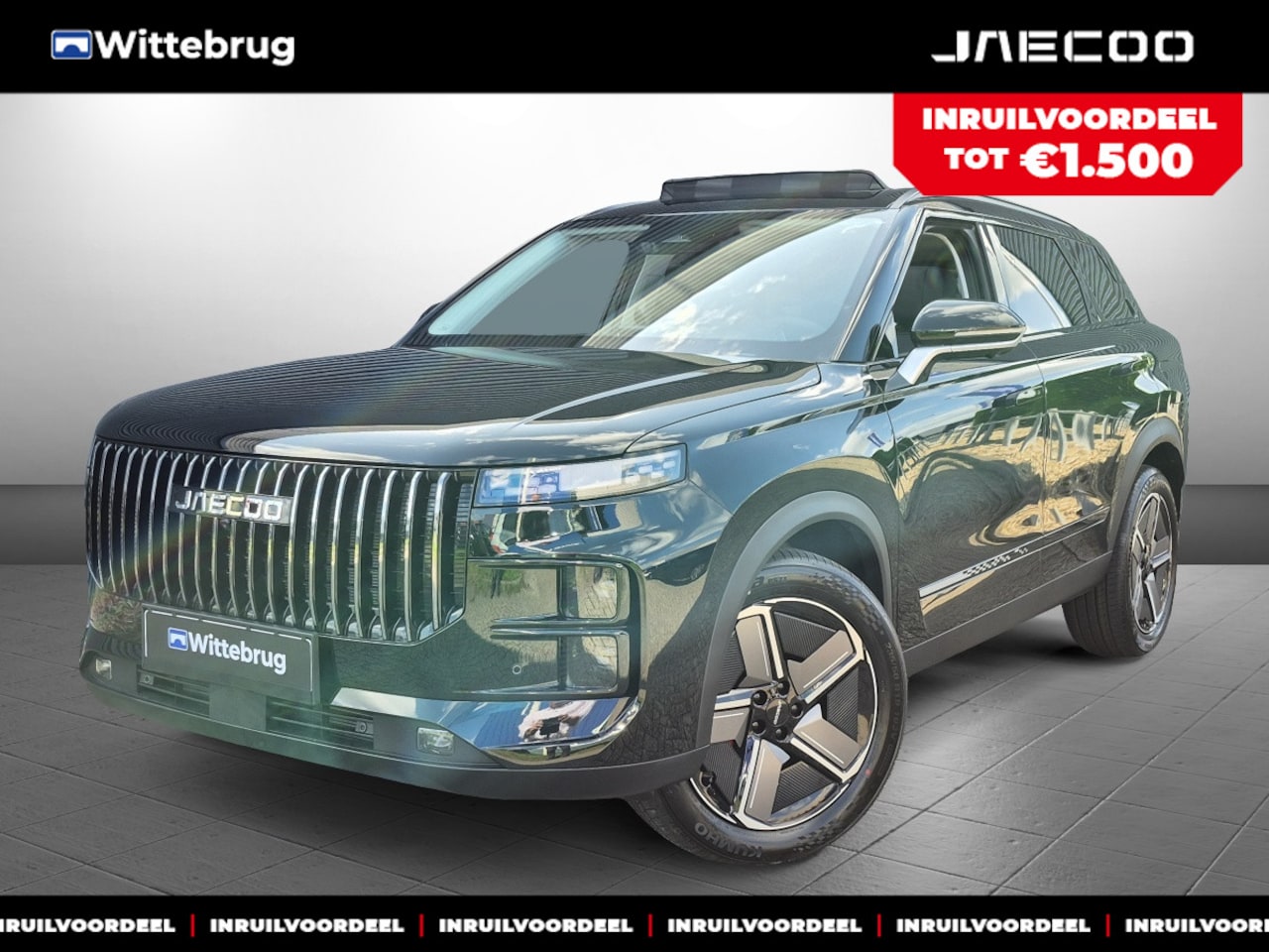 Jaecoo 7 - 1.5 GDI SHS-P Exclusive Inclusief 1500 euro inruilpremie! 1200 KM RANGE Navigatie, Elektri - AutoWereld.nl