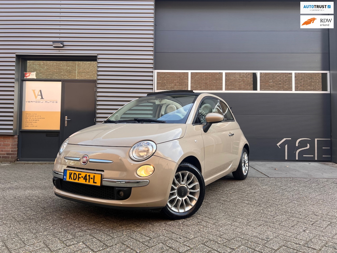 Fiat 500 C - 1.2 Lounge Cappuccino Airco Rijklaar! - AutoWereld.nl