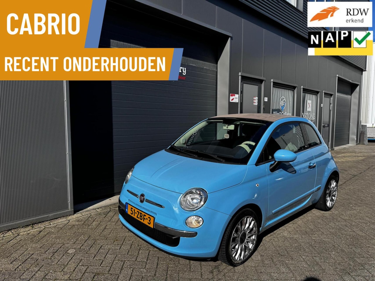 Fiat 500 - 0.9 TwinAir Lounge | Cabrio | Sensors | Leer - AutoWereld.nl