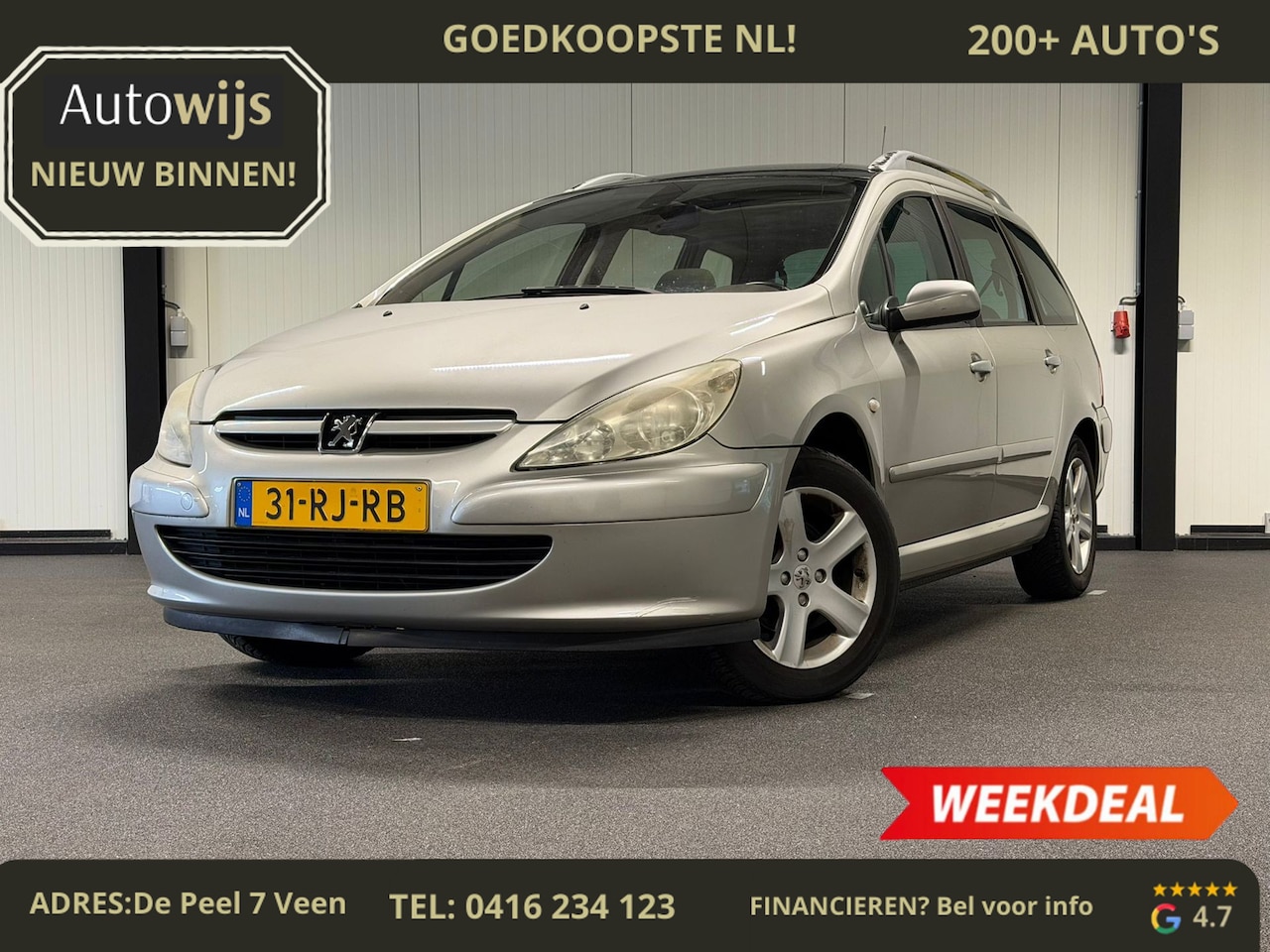 Peugeot 307 SW - 2.0 16V Premium|Automaat|Trekhaak|Cruise|NL-AUTO|Glazen dak| - AutoWereld.nl