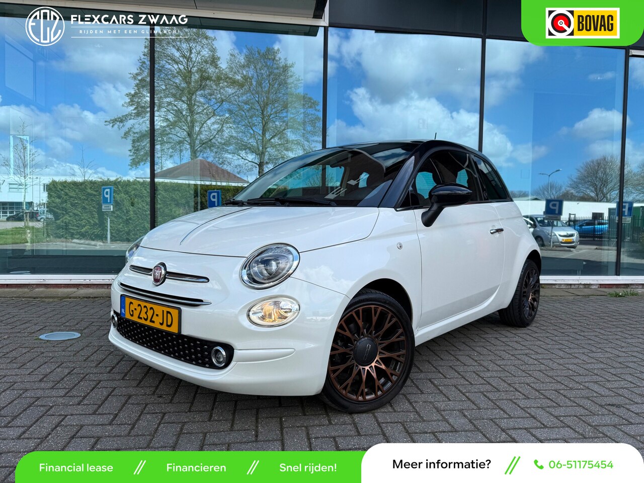 Fiat 500 - 0.9 TwinAir Turbo Sport - Panoramadak - Navi Apple/Android - Airco - Org.NL - AutoWereld.nl