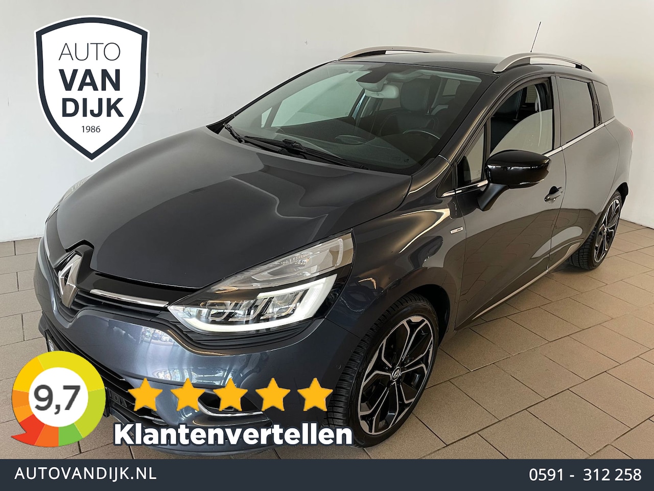 Renault Clio Estate - 1.2 TCe Bose AIRCO NAVI CRUISE BLUETOOTH CAMERA HALF LEDER INT VELGEN ELEK RAMEN CENT VERG - AutoWereld.nl