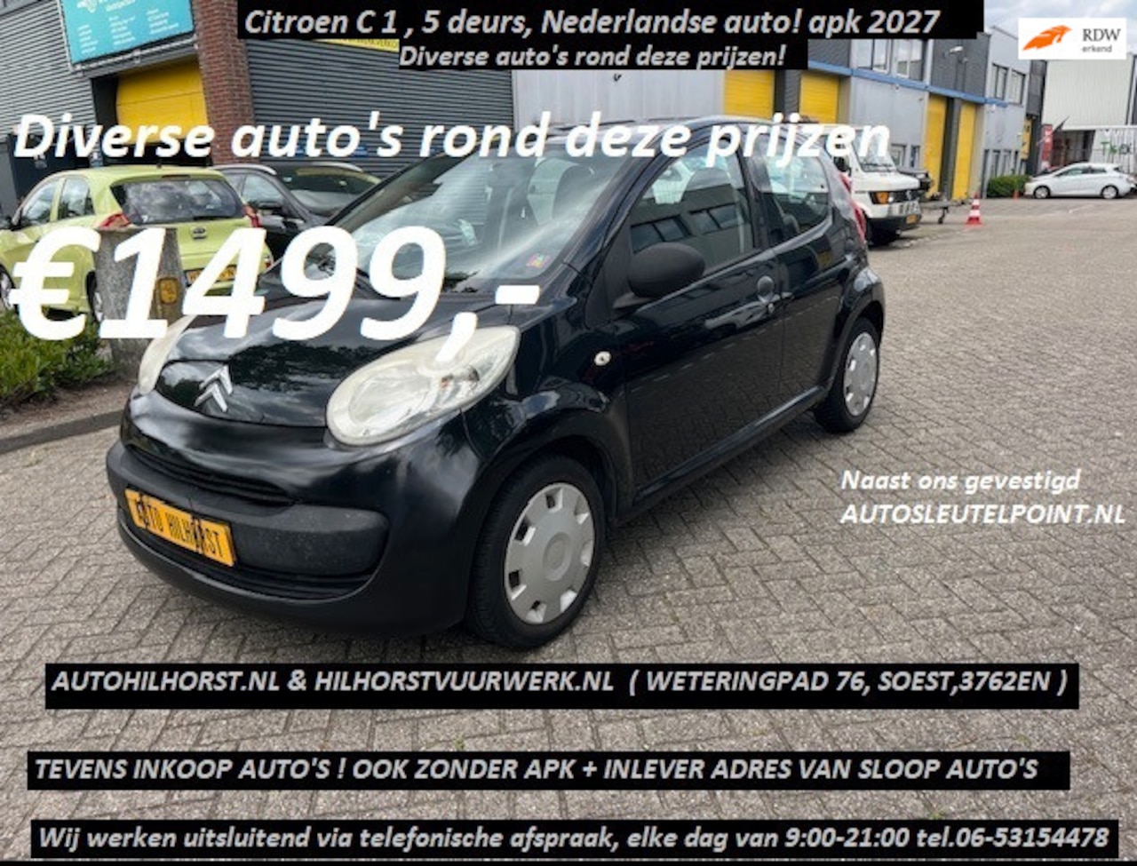 Citroën C1 - 1.0-12V 1.0-12V ( Diverse auto's met apk rond deze prijzen) - AutoWereld.nl