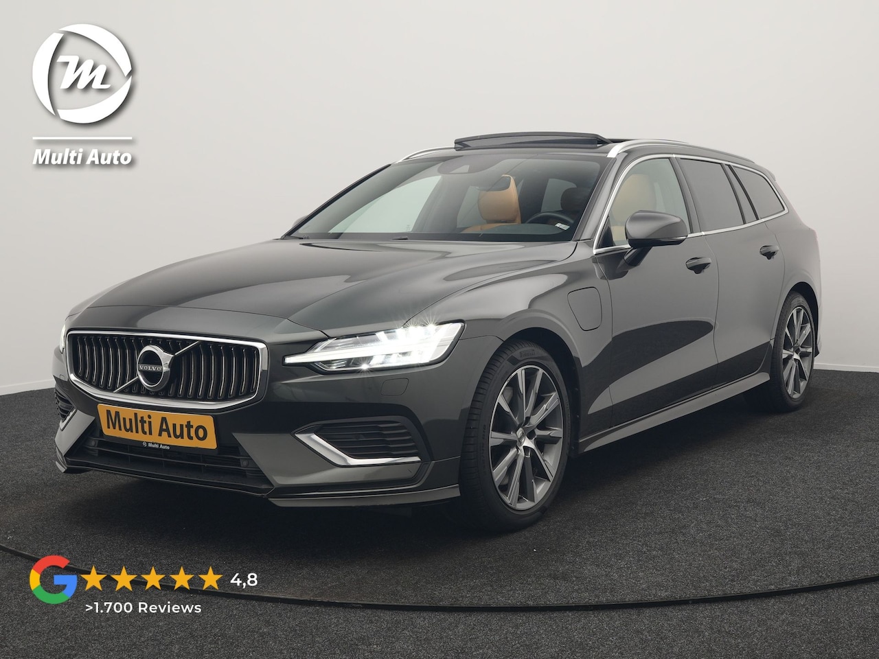 Volvo V60 - T8 Twin Engine AWD Inscription PHEV 390pk | Panodak | Lederen Sportstoelen & Stuur Verwarm - AutoWereld.nl
