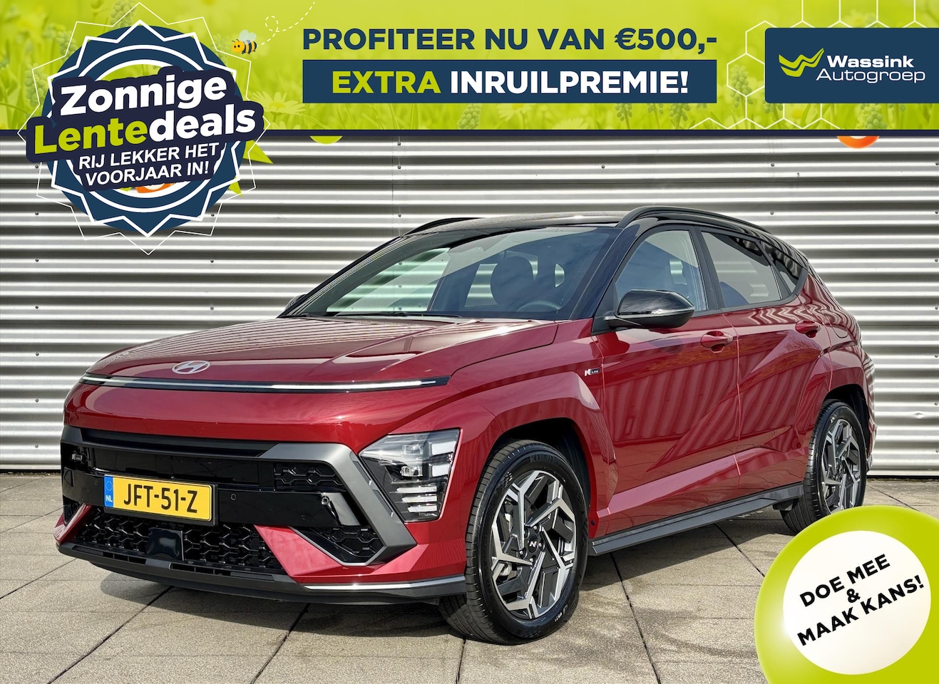 Hyundai Kona - 1.6 GDI HEV 141pk DCT Automaat N-Line Two-Tone | 18 Inch | Navigatie | Camera - AutoWereld.nl