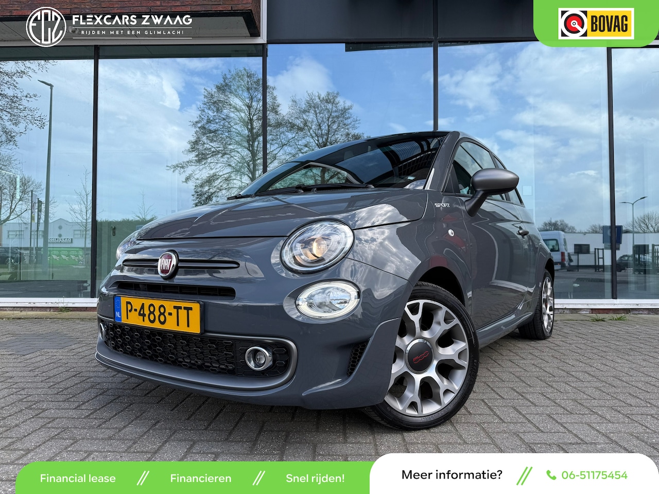 Fiat 500 - 1.0 Hybrid Sport - Navi Apple/Android - Climate - Parkeerhulp - Org.NL - AutoWereld.nl