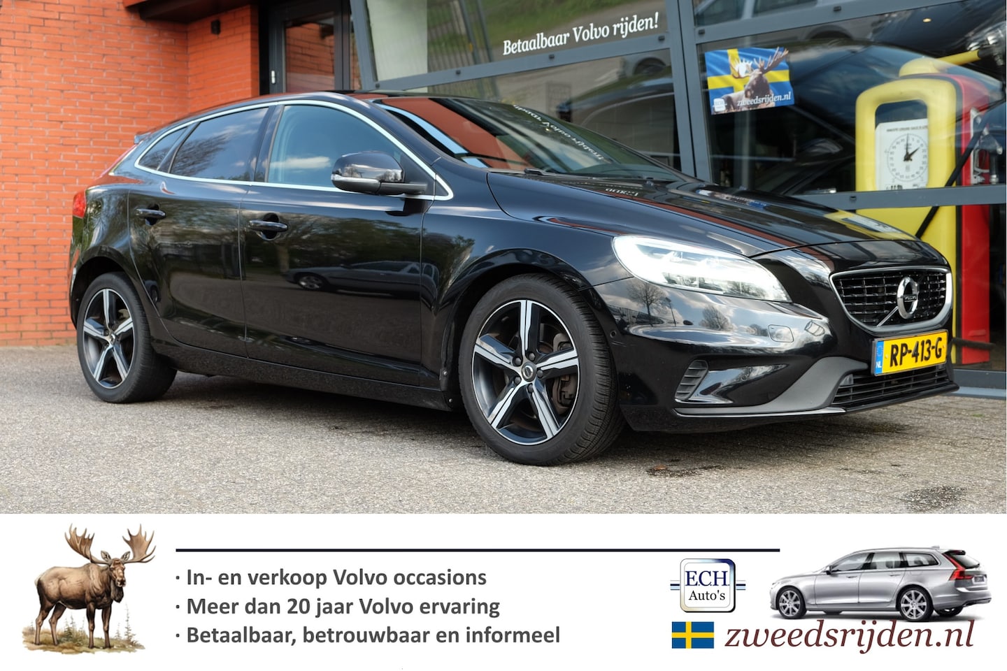 Volvo V40 - 2.0 T4 190 pk Aut. Business Sport Panodak, Leer, LED - AutoWereld.nl