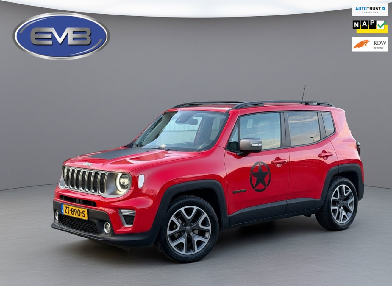 Jeep Renegade - 1.0T Limited 1.0T Limited, panoramadak,lederen interieur,parkeersensoren, NL auto met nap - AutoWereld.nl